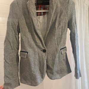 Zara Gray Tailored Blazer with Notched Lapels